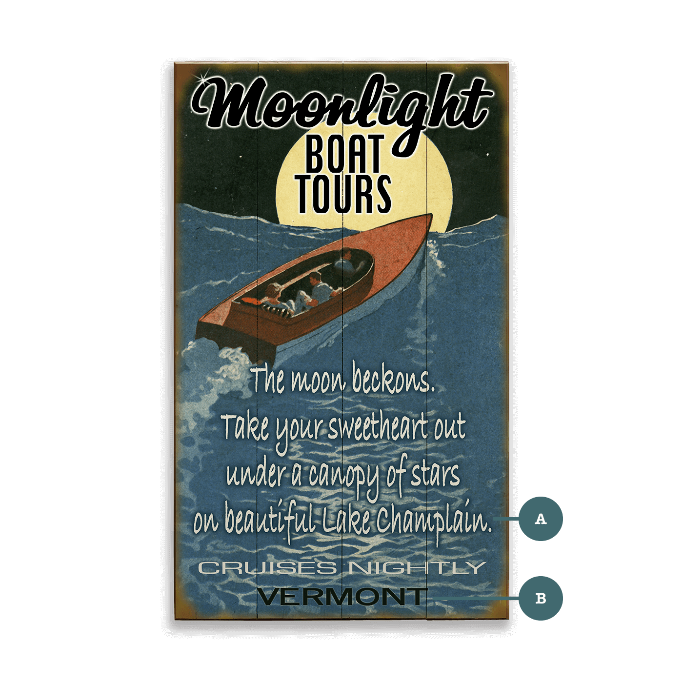 Moonlight Cruise - Wood & Metal Wall Art