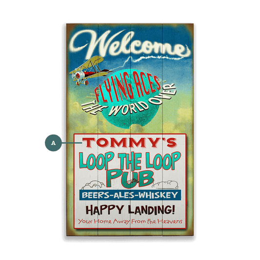 Loop the Loop Pub: Generic - Wood & Metal Wall Art