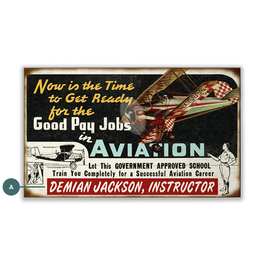 Aviation Instructor - Wood & Metal Wall Art