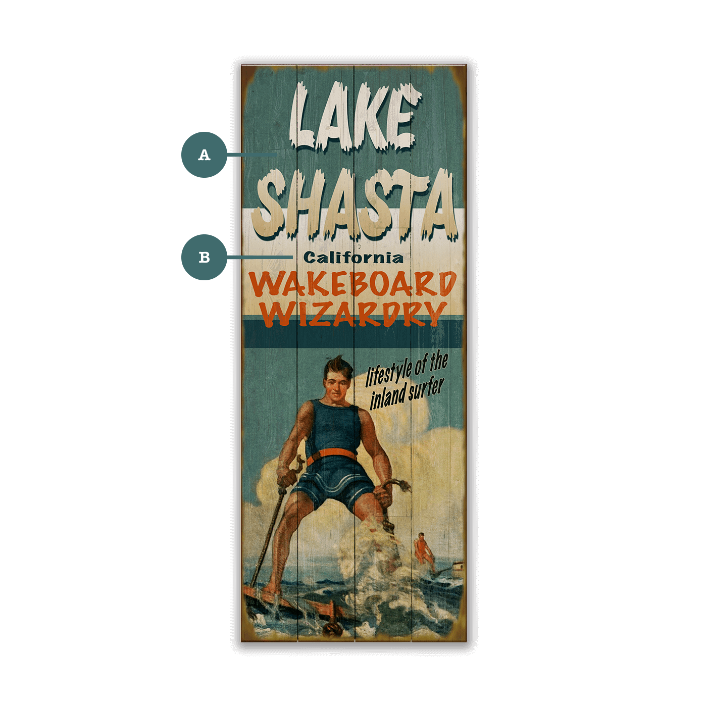 Wakeboard Wizardry - Wood & Metal Wall Art