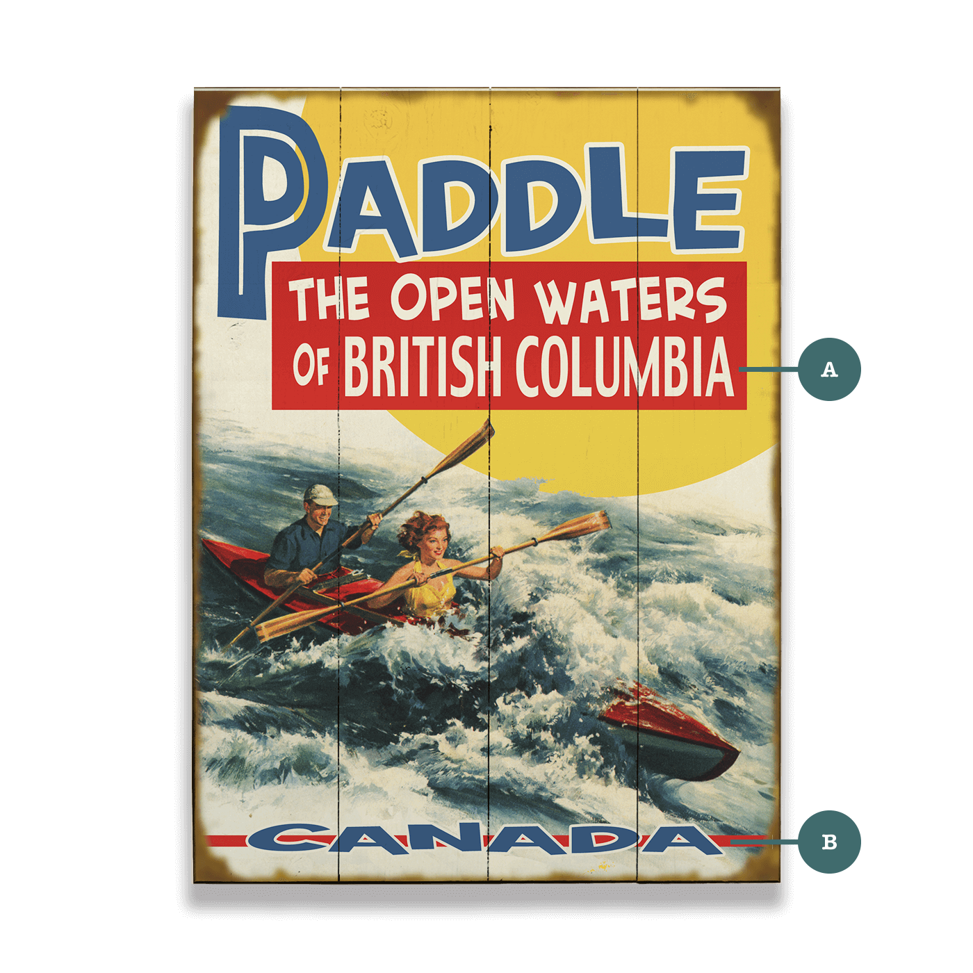 Paddle the Open Waters - Wood & Metal Wall Art
