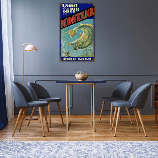 Land the Big Ones: Bass - Wood & Metal Wall Art