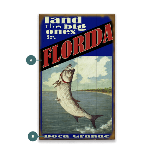Land the Big Ones: Tarpon - Wood & Metal Wall Art