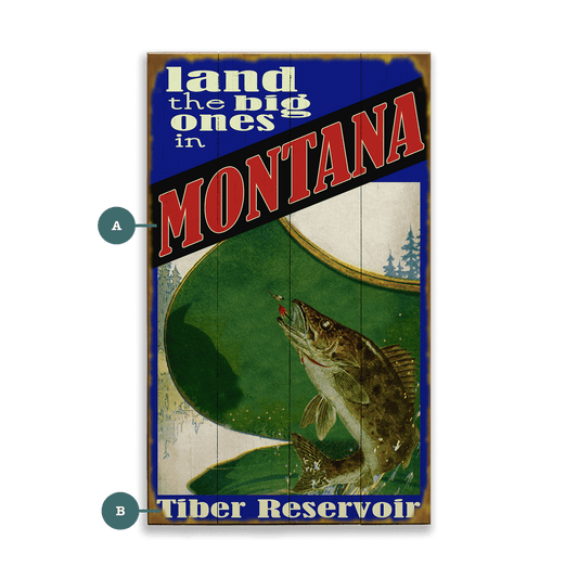 Land the Big Ones: Walleye - Wood & Metal Wall Art
