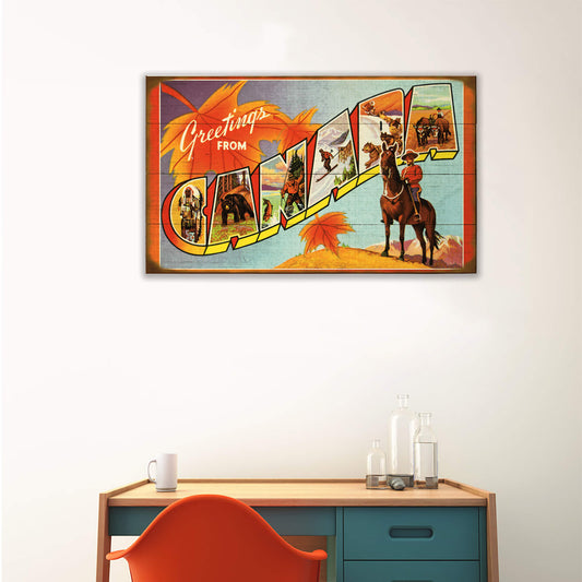 Canada Postcard - Wood & Metal Wall Art