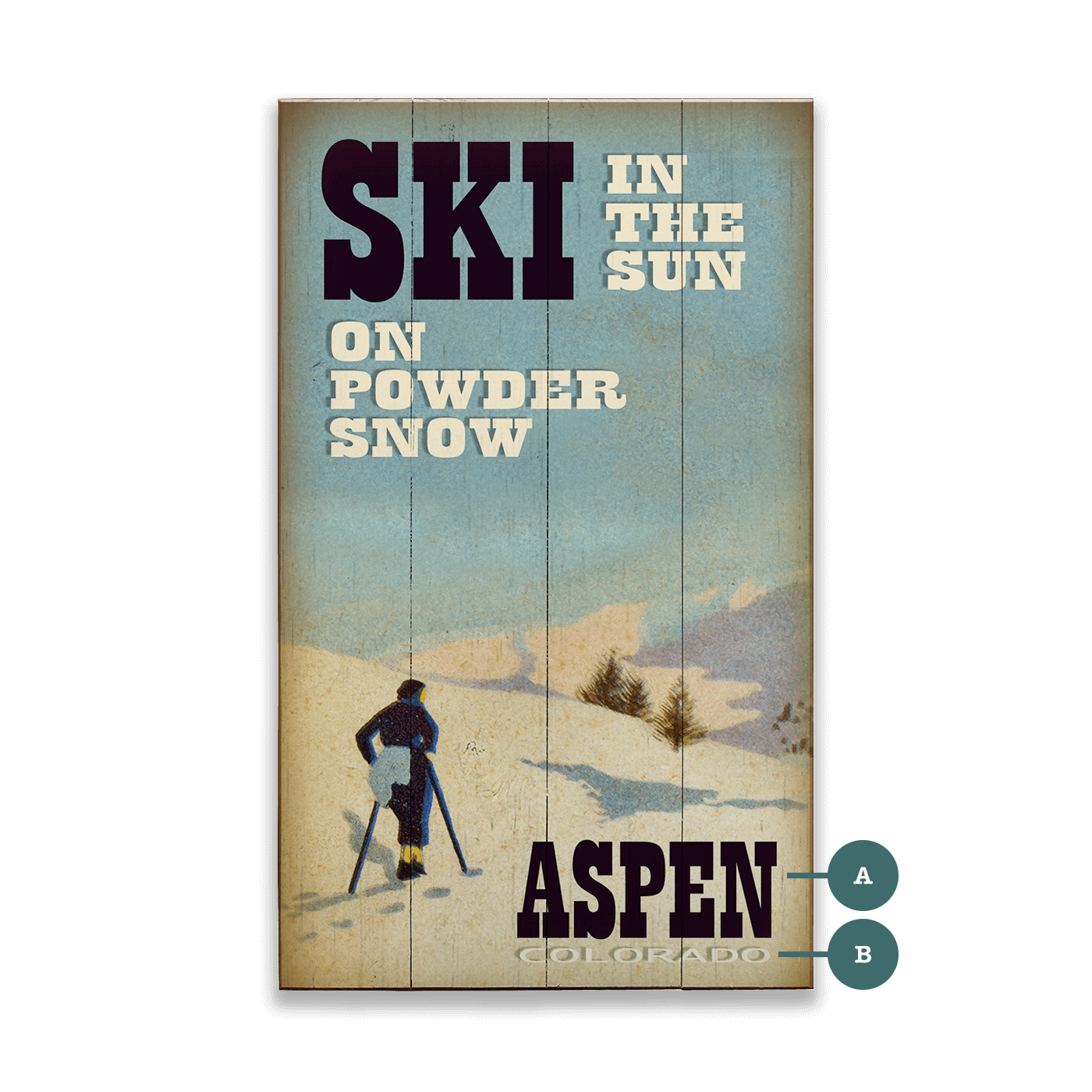 Ski in the Sun - Wood & Metal Wall Art