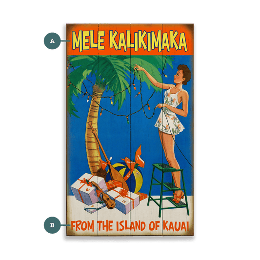 Mele Kalikimaka Happy Holidays - Wood & Metal Wall Art
