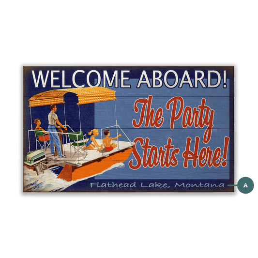 Welcome Aboard: Location Only - Wood & Metal Wall Art