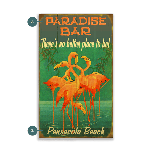 Flamingo Paradise - Wood & Metal Wall Art