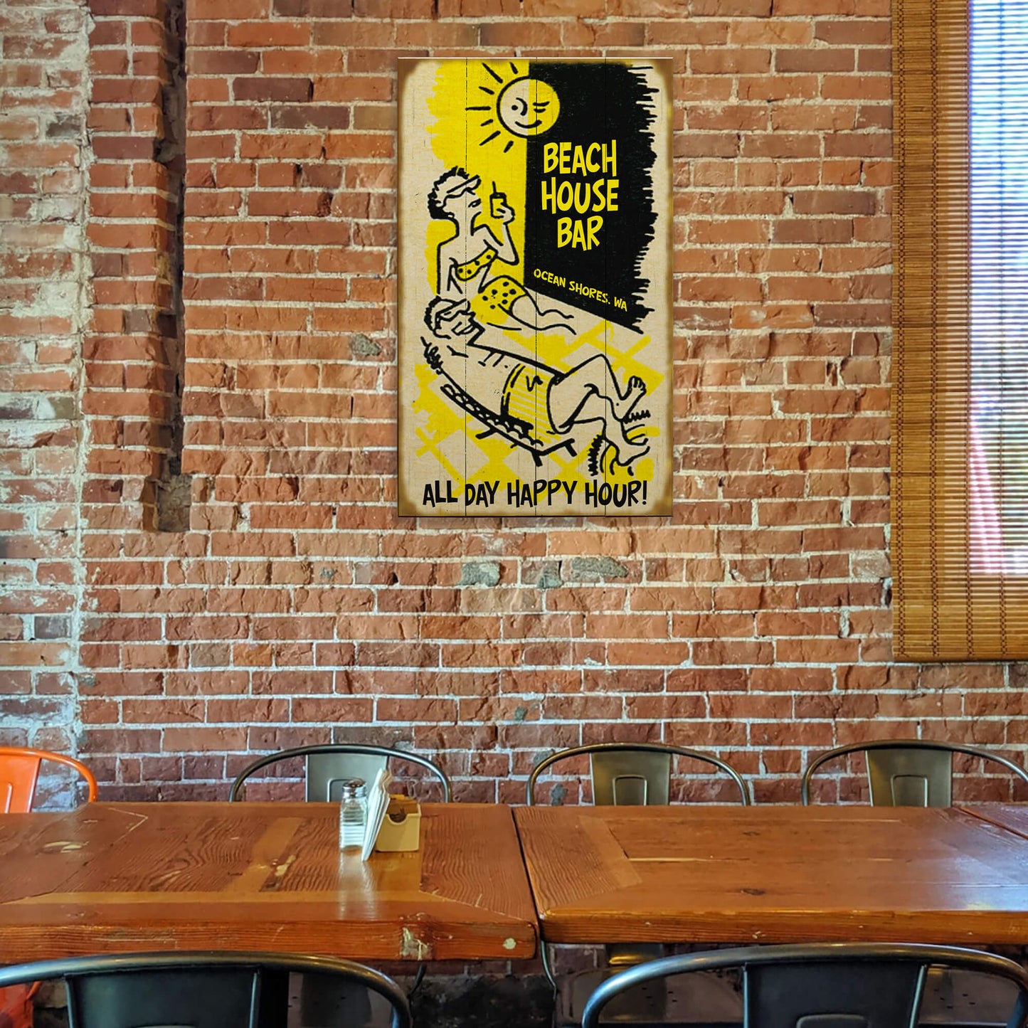 All Day Happy Hour Sunbathers - Wood & Metal Wall Art