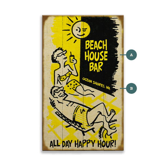 All Day Happy Hour Sunbathers - Wood & Metal Wall Art