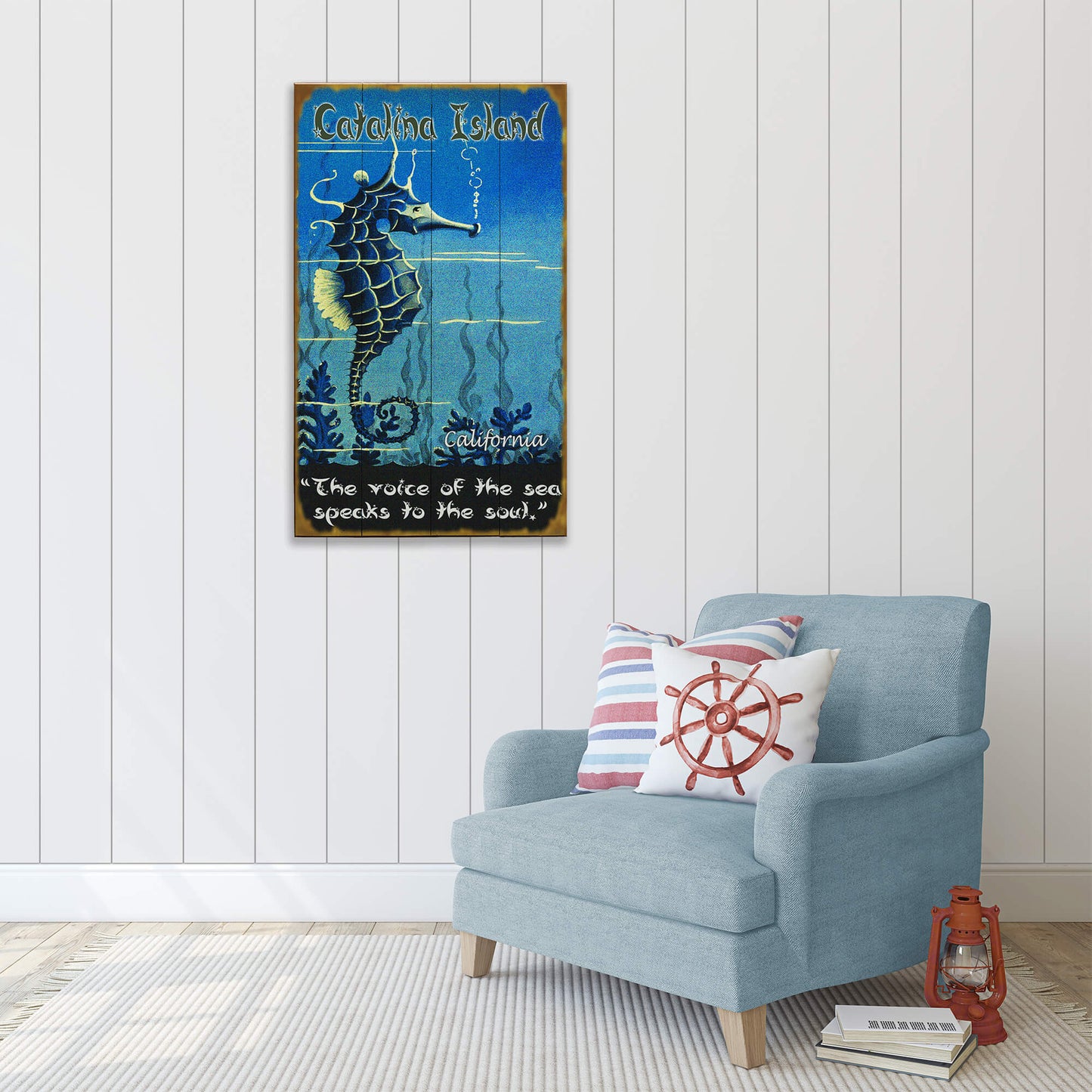 Seahorse Voice of the Sea: Personalized - Wood & Metal Wall Art