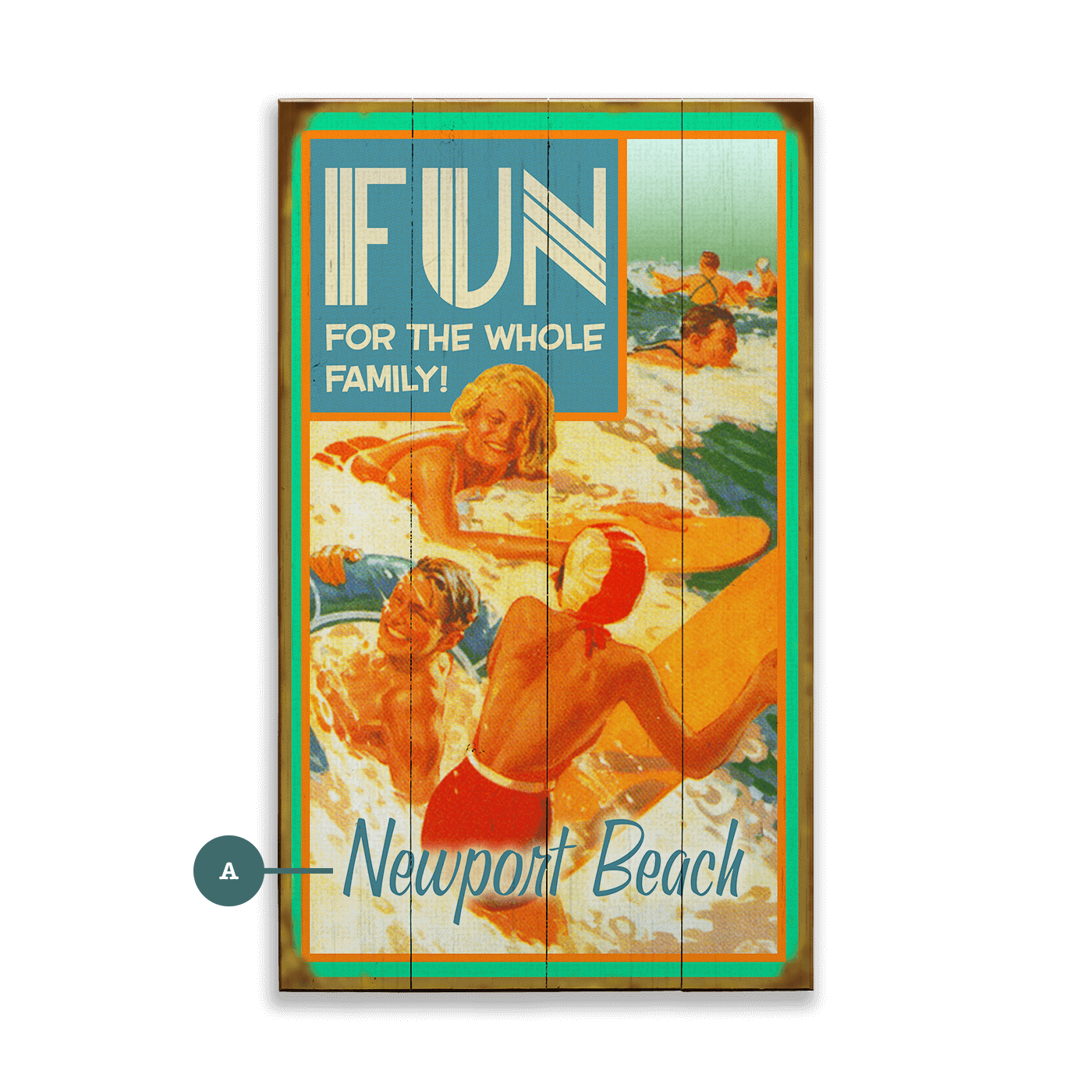 Beach Fun For the Whole Family - Wood & Metal Wall Art