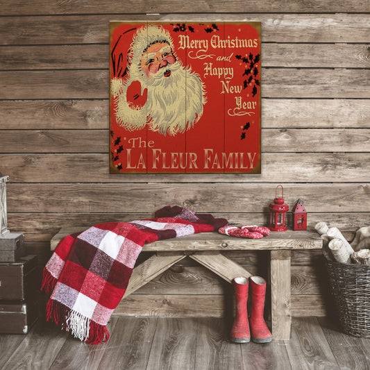 Matchbook Style Santa - Wood & Metal Wall Art