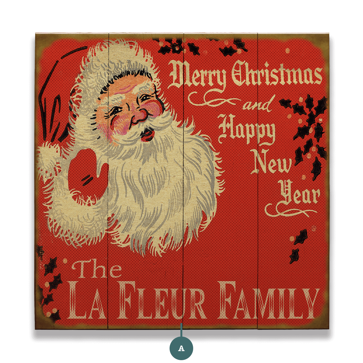 Matchbook Style Santa - Wood & Metal Wall Art