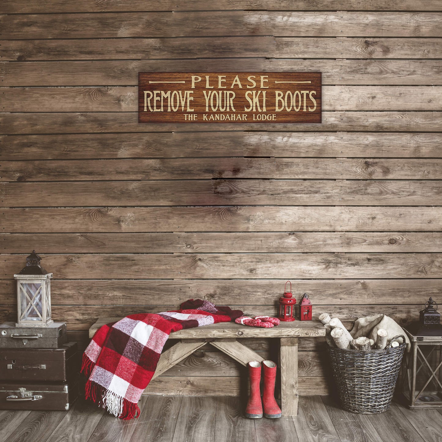 Please Remove Boots: Personalized - Wood & Metal Wall Art
