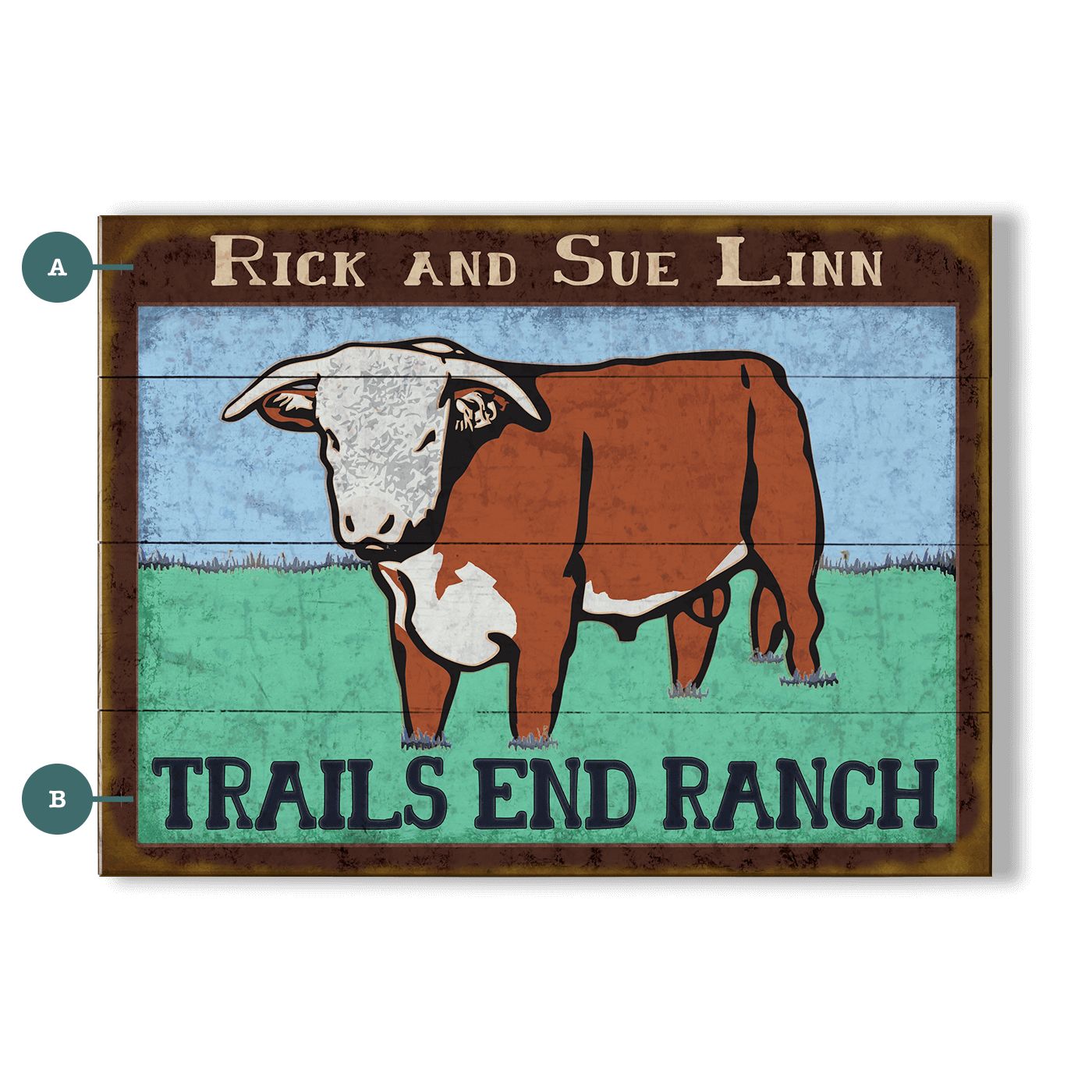 Steer Ranch - Wood & Metal Wall Art
