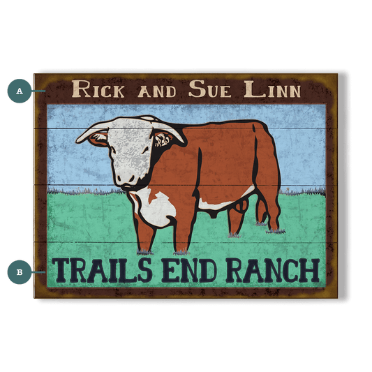 Steer Ranch - Wood & Metal Wall Art