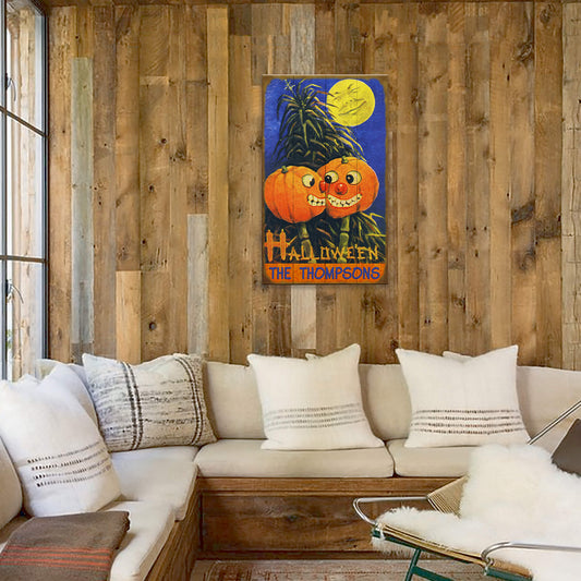 Two Pumpkins for Halloween - Wood & Metal Wall Art