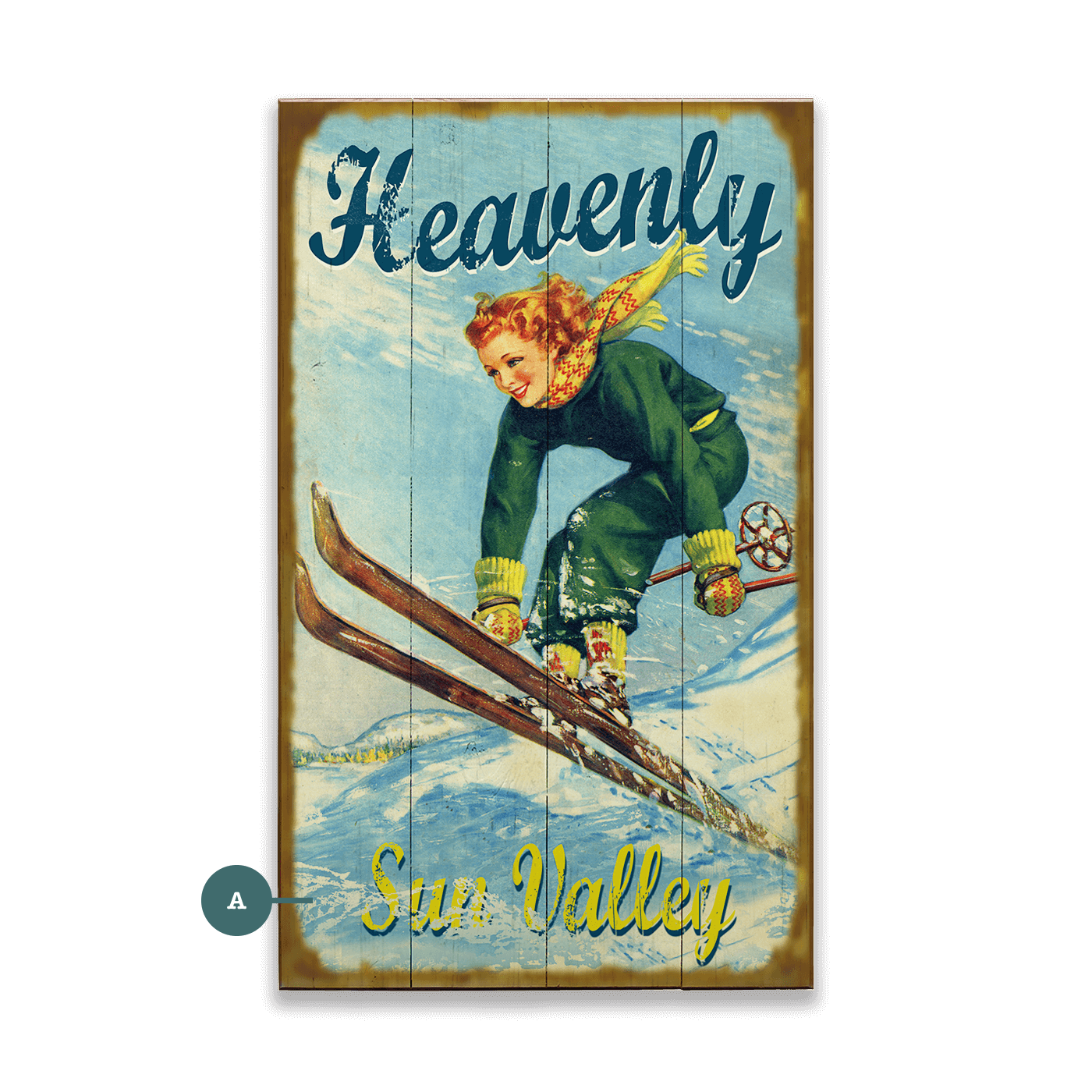Heavenly Ski - Wood & Metal Wall Art