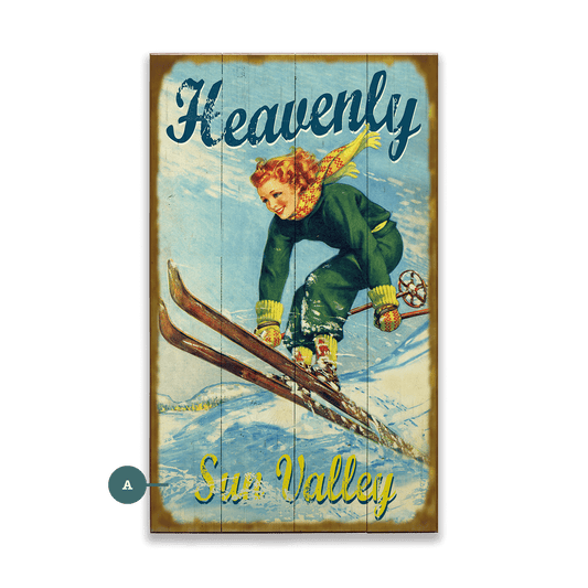 Heavenly Ski - Wood & Metal Wall Art