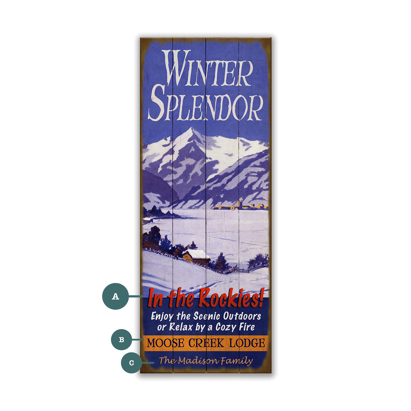 Winter Splendor Rockies: Landscape - Wood & Metal Wall Art