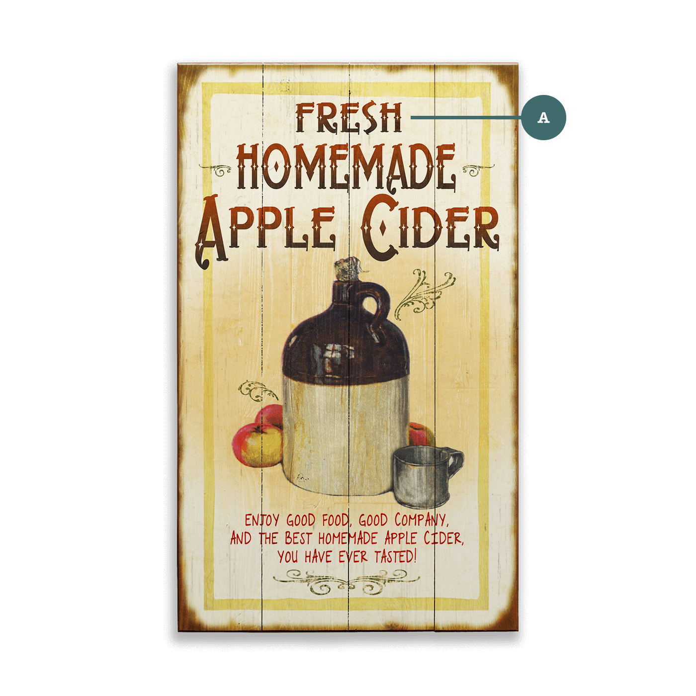 Homemade Apple Cider - Wood & Metal Wall Art
