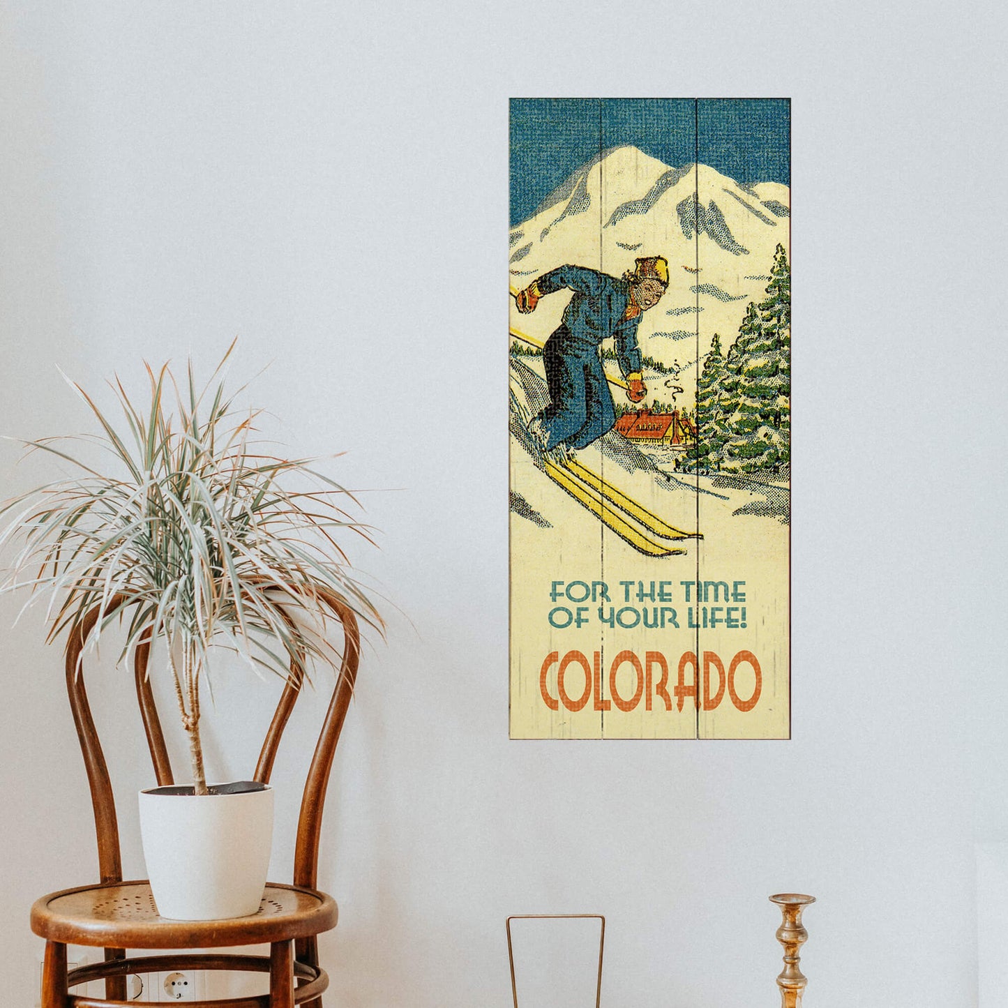 Time of Your Life Downhill Skier - Wood & Metal Wall Art