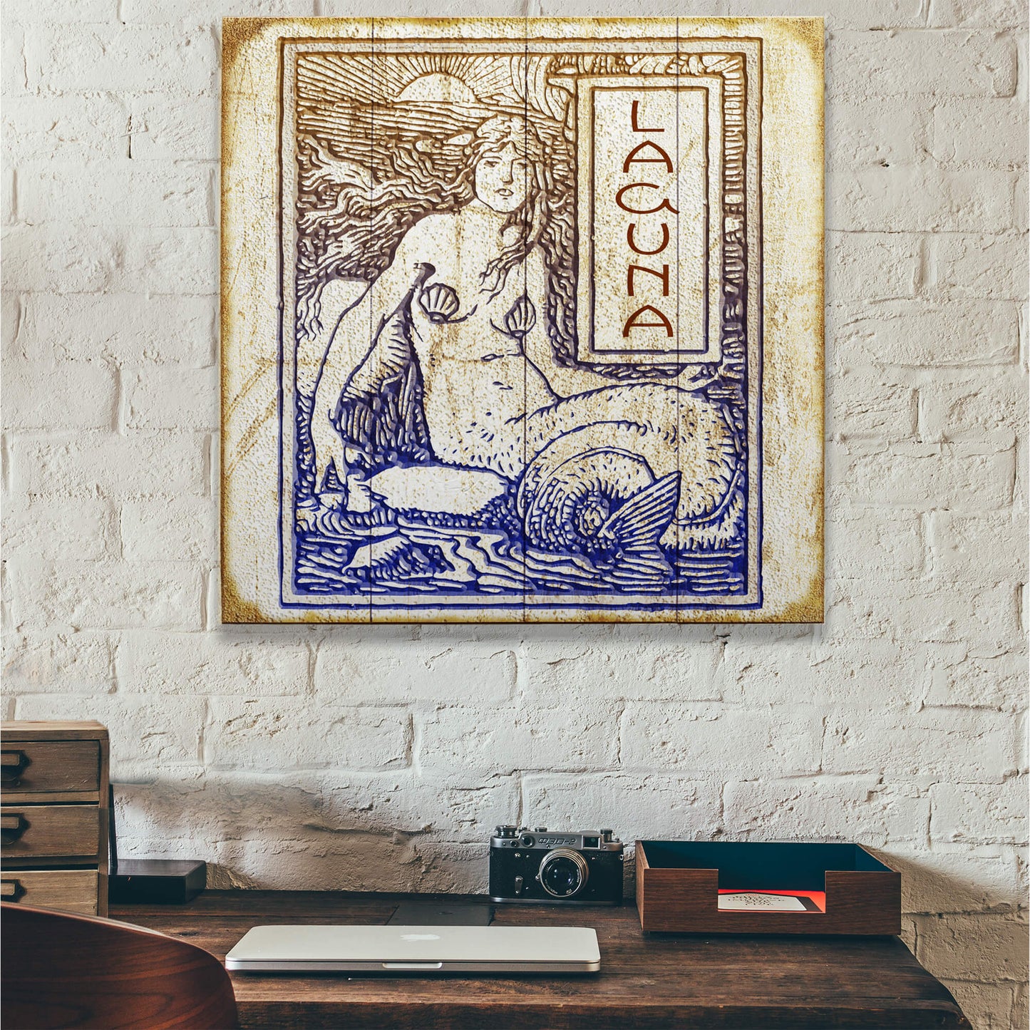 Vintage Mermaid - Wood & Metal Wall Art
