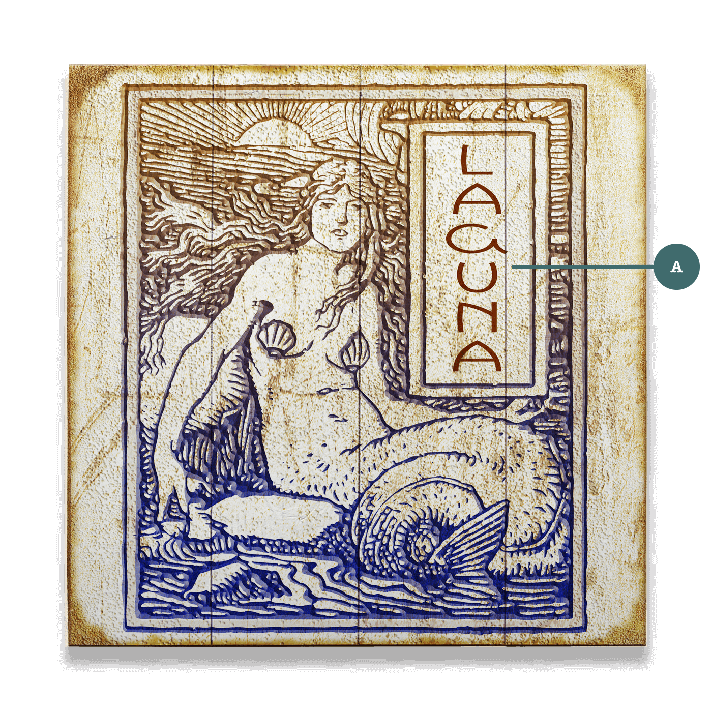 Vintage Mermaid - Wood & Metal Wall Art
