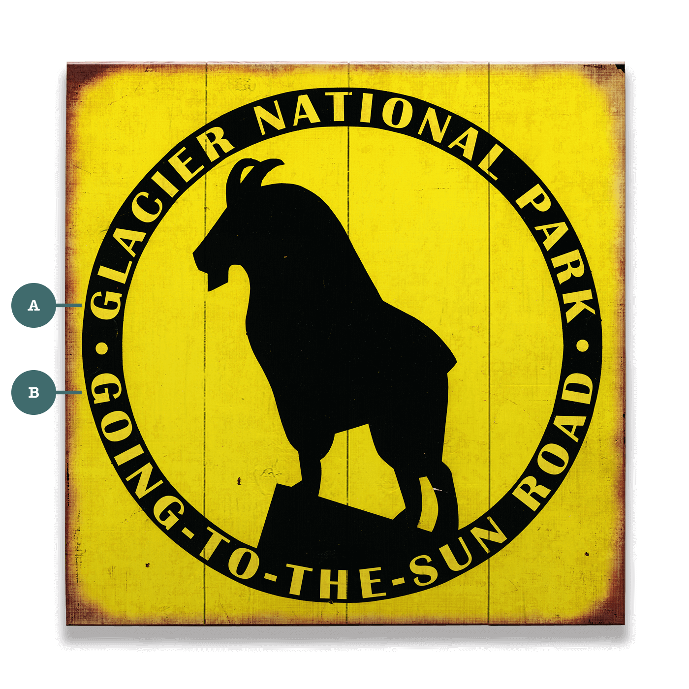 Glacier Goat - Wood & Metal Wall Art
