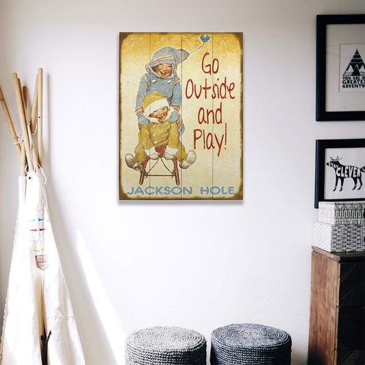 Go Outside and Play! - Wood & Metal Wall Art
