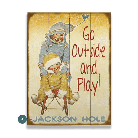 Go Outside and Play! - Wood & Metal Wall Art