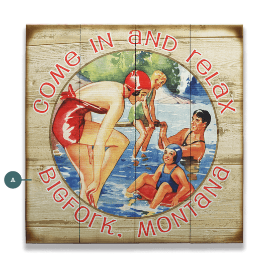Family Swim Come Relax - Wood & Metal Wall Art