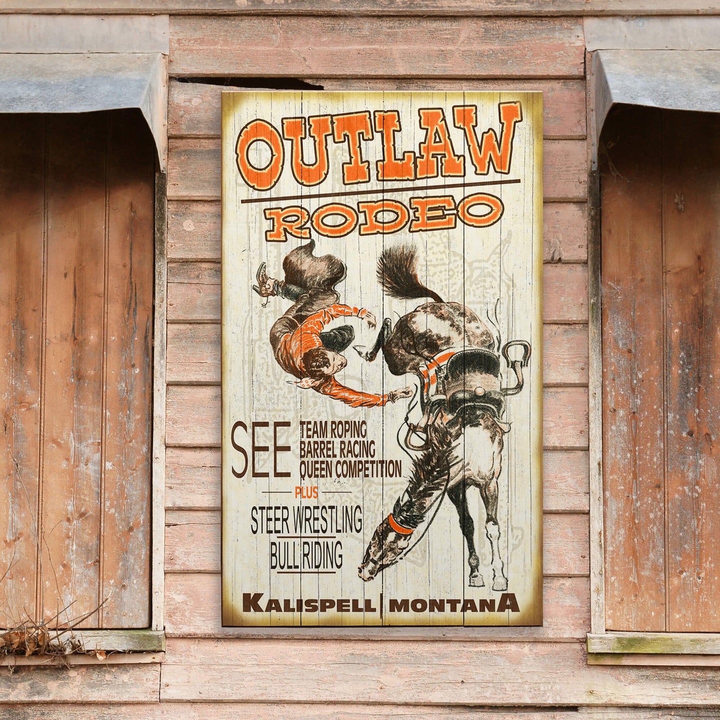 Outlaw Rodeo - Wood & Metal Wall Art