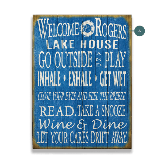 Welcome to the Lake House: Personalized - Wood & Metal Wall Art