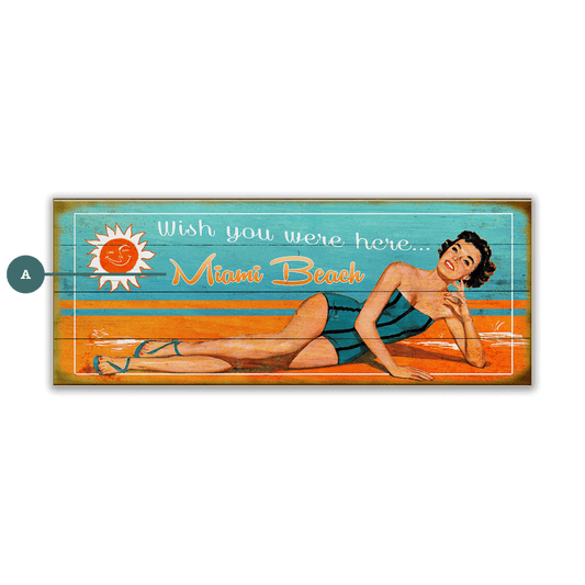 Wish You Were Here - Wood & Metal Wall Art