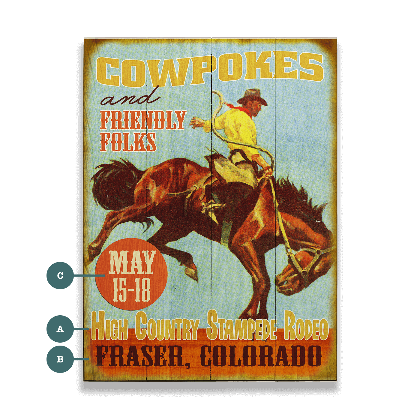Cowpokes and Friendly Folks - Wood & Metal Wall Art