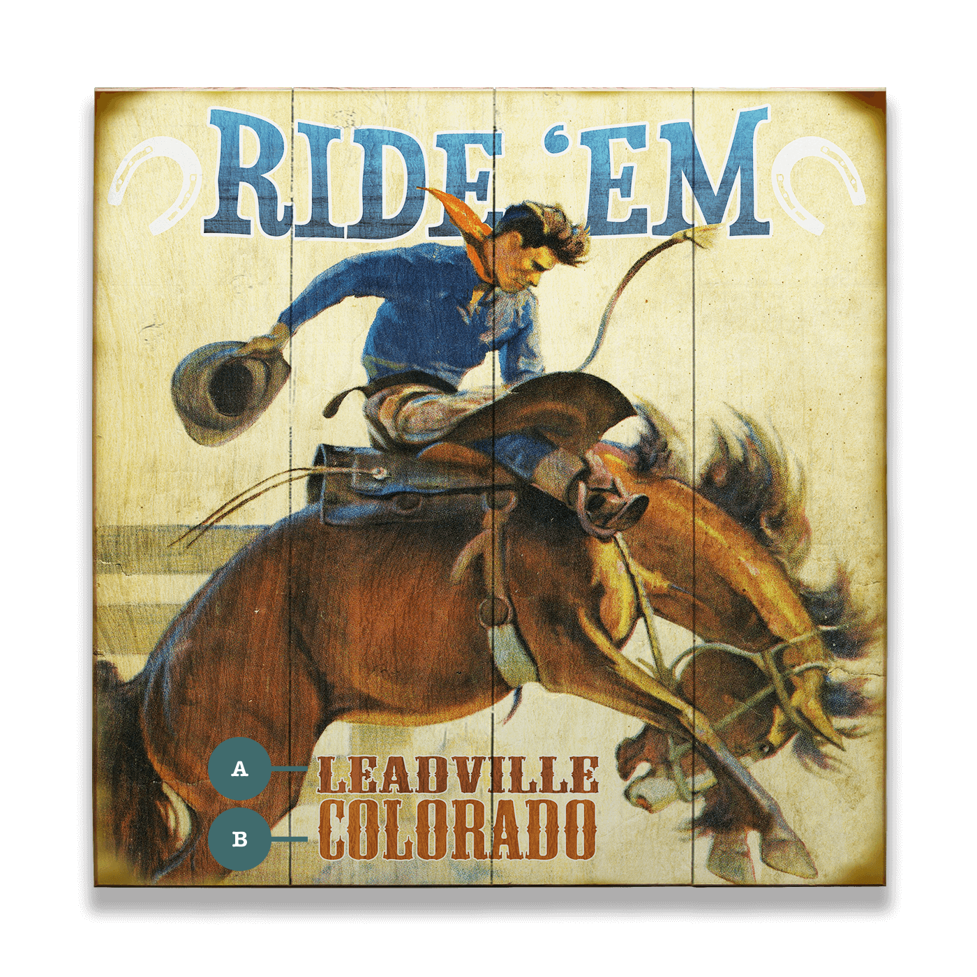Ride 'Em Cowboy - Wood & Metal Wall Art