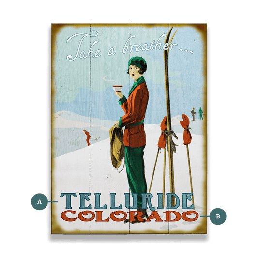 Take a Breather on the Slopes - Wood & Metal Wall Art