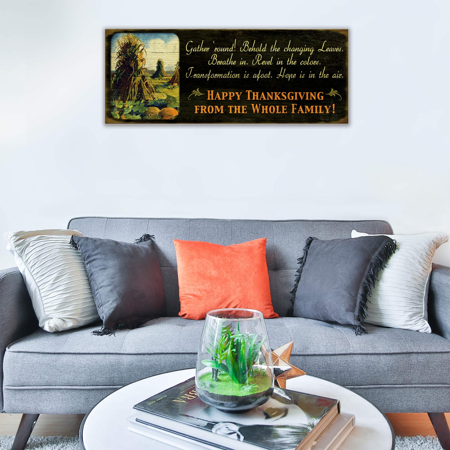 Gather 'Round, Happy Thanksgiving - Wood & Metal Wall Art