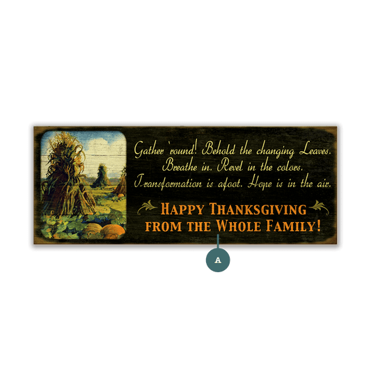 Gather 'Round, Happy Thanksgiving - Wood & Metal Wall Art