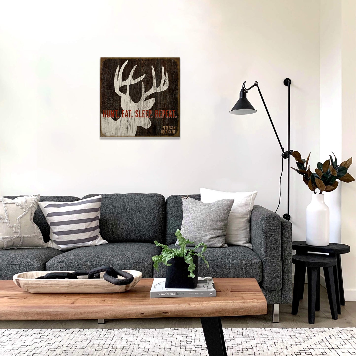 Hunt. Eat. Sleep. Repeat. - Wood & Metal Wall Art