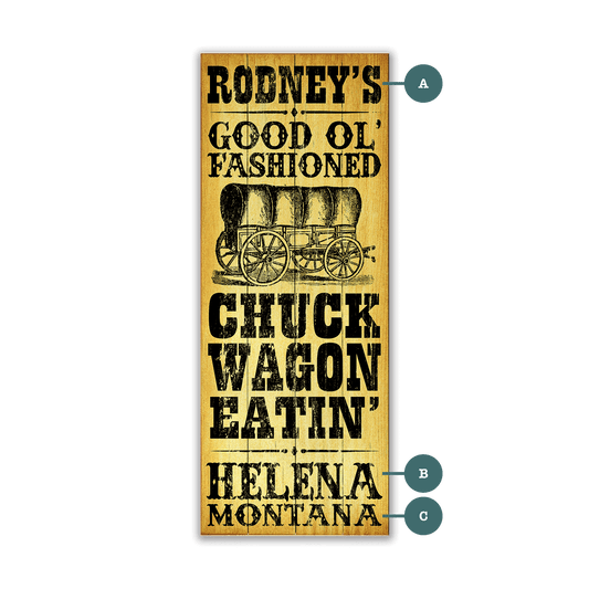 Good Ol' Fashioned Chuck Wagon Eatin' - Wood & Metal Wall Art