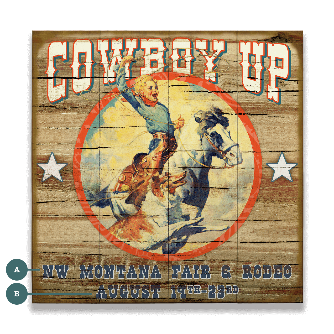 Cowboy Up - Wood & Metal Wall Art