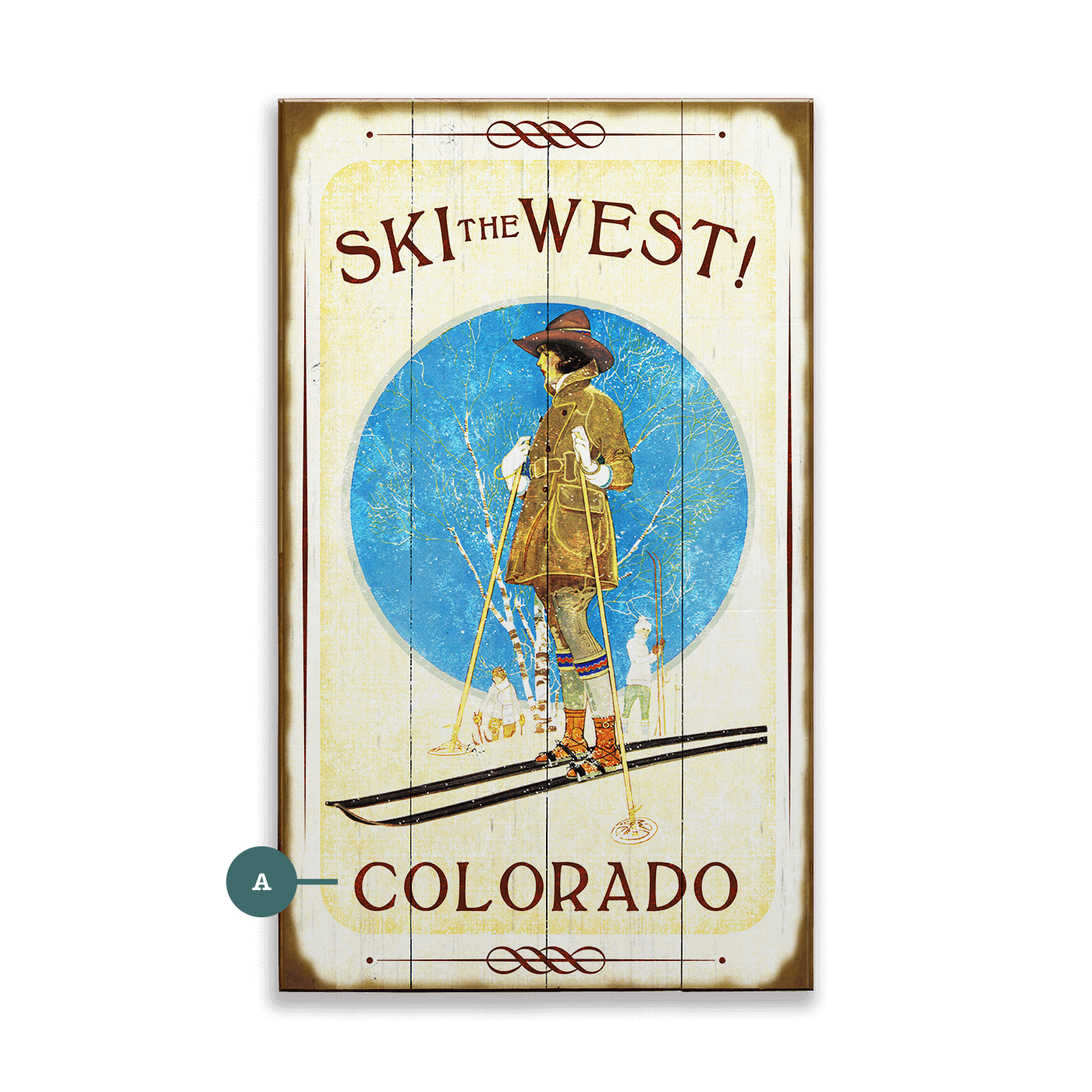 Ski the West! - Wood & Metal Wall Art