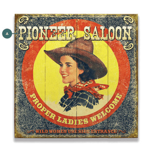 Proper Ladies Welcome - Wood & Metal Wall Art