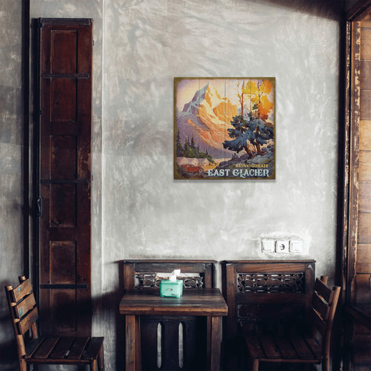 Reinvigorate: Mountain Cabin Scene - Wood & Metal Wall Art
