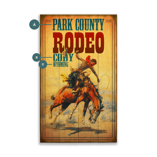 Rodeo Bronc Rider - Wood & Metal Wall Art
