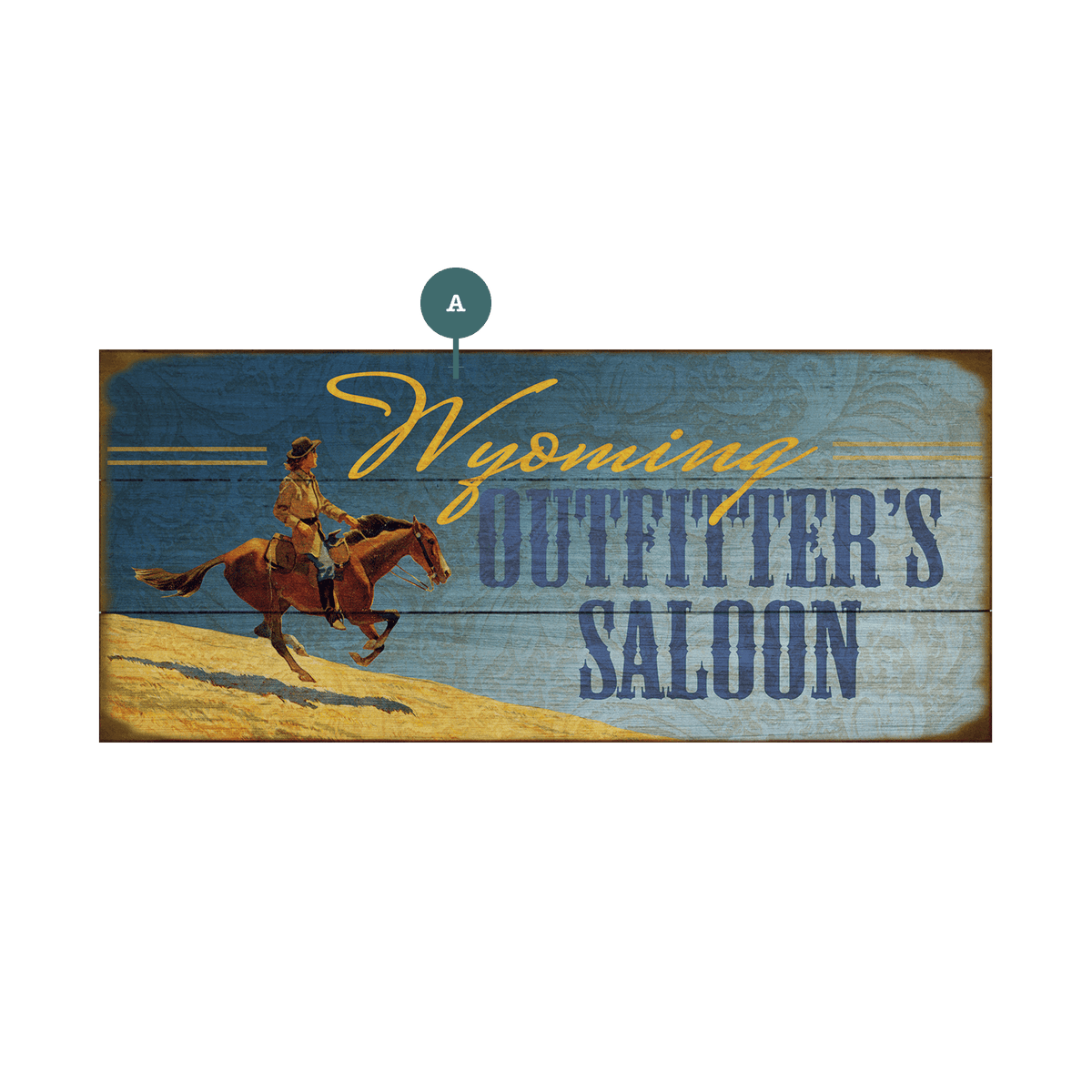Golden Ride Outfitter's Saloon - Wood & Metal Wall Art